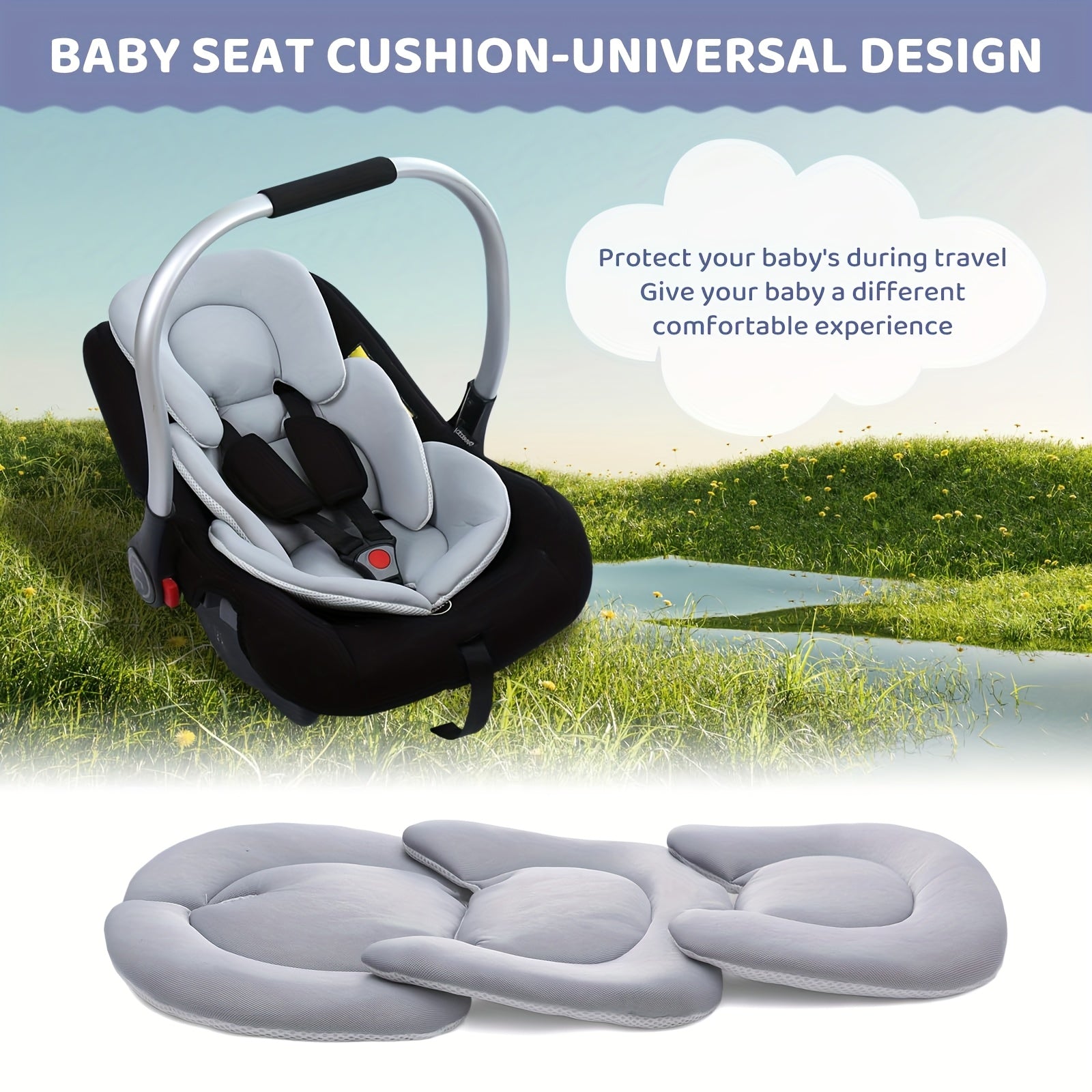 Breathable 3D Mesh Youngsters Support Cushion - Ergonomic Youngsters Insert with Soft Padding for Strollers, Car Seats, High Chairs - Portable, Comfort-Enhancing Design in Mixed Colors, Youngsters Lounger for Youngsters
