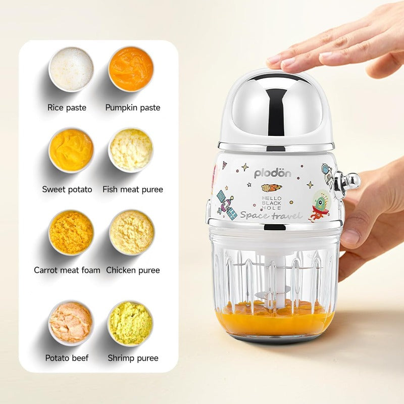 Food Maker Machine - Electric Mini Food Processor with Glass Bowl & 6-Blade System, Portable Puree Blender Grinder Chopper for Food, for (0.0-39.37ft+) - for pets food (Compatible with Plug)