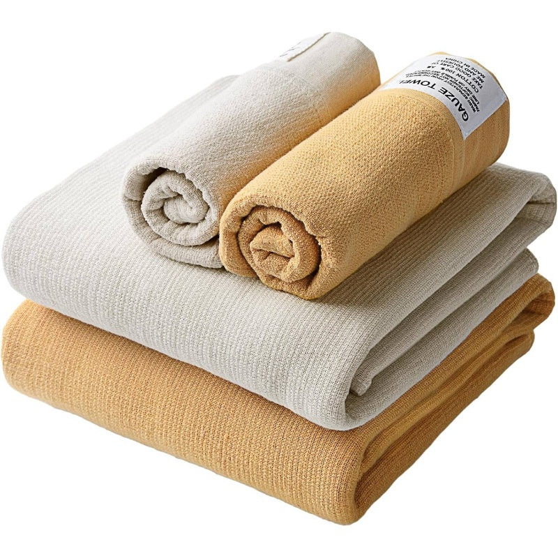 Gauze Bath Towel, Gauze is, Skin Friendly, Different Feeling, Comfortable Bathing, Worth Having, 99.99 Excluding Labels Quicker to Dry, Absorbent, 2 Set