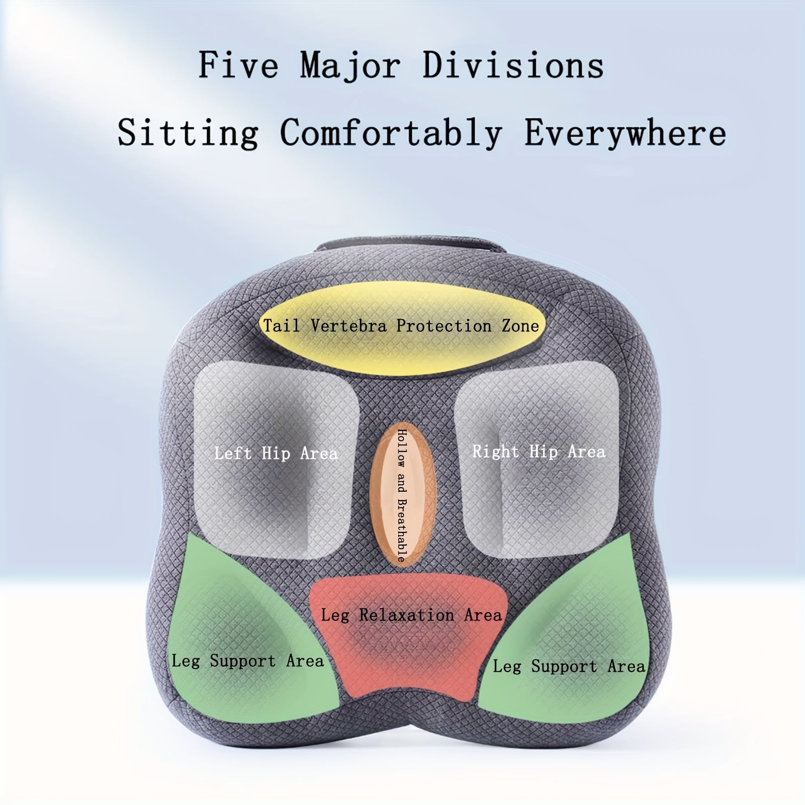 Portable Height-Adjustable Booster Seat Cushion with Thickened Mesh - Breathable Car, Wheelchair & Office Chair Pad Suitable for & s, Prolonged Sitting, Height Adjustment for better Driving\u002FWheelchair\u002FDesk Use