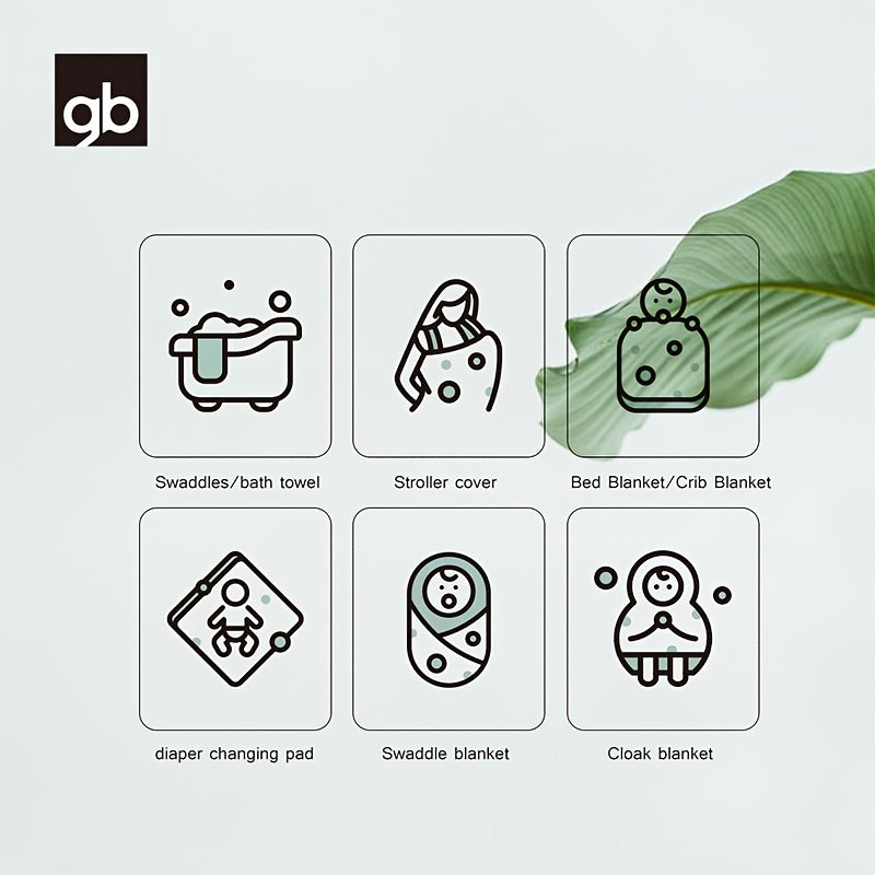 gb 2pcs Baby Gauze Blanket - 4-Layer Bamboo Cotton | 110x110cm\u002F43.3*43.3in | Ultra-Soft, Breathable & Absorbent | Multi-Use for Swaddling, Nursing, Play & Travel | Bright Color Options