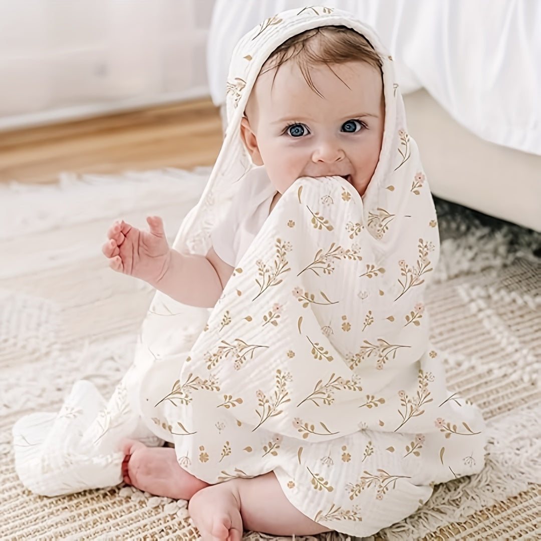 2-Pack 100% Cotton Muslin Hooded Baby Bath Towels - Ultra-Soft & Absorbent Extra Large 30\